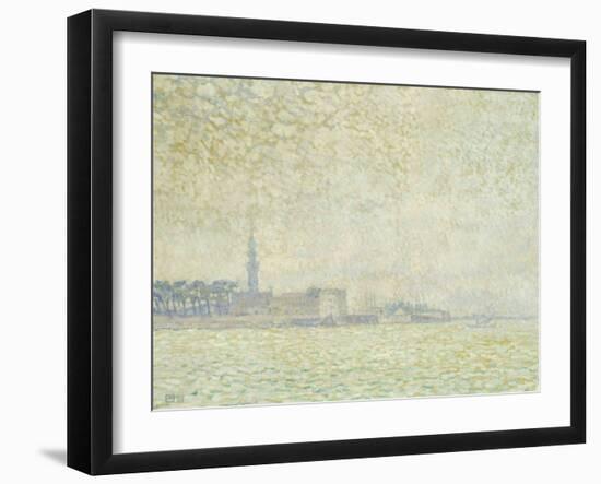 A View of Veere, Misty Morning, 1906-Théo van Rysselberghe-Framed Giclee Print