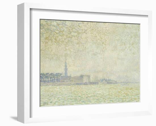 A View of Veere, Misty Morning, 1906-Théo van Rysselberghe-Framed Giclee Print