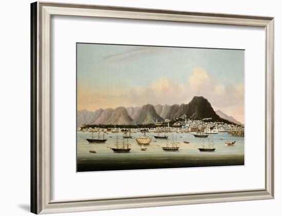 A View of Victoria, Hong Kong, with the Hulk H.M.S Princess Charlotte-null-Framed Giclee Print