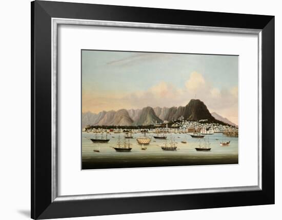 A View of Victoria, Hong Kong, with the Hulk H.M.S Princess Charlotte-null-Framed Giclee Print