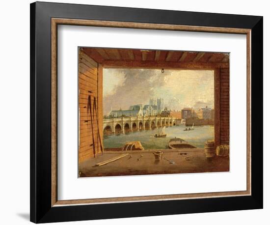 A View of Westminster Bridge (Oil on Panel)-Daniel Turner-Framed Giclee Print