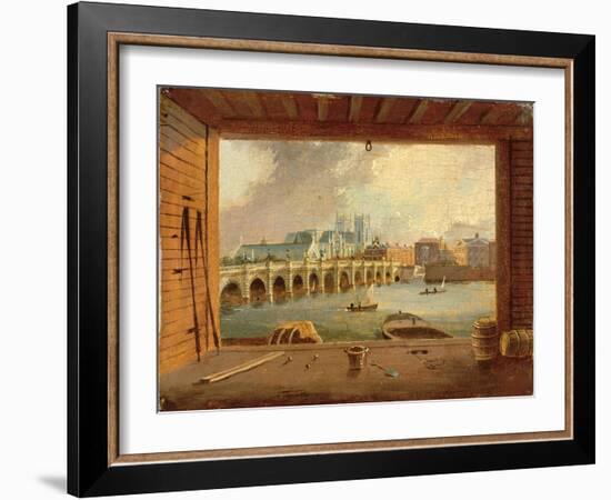 A View of Westminster Bridge (Oil on Panel)-Daniel Turner-Framed Giclee Print