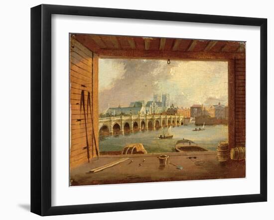 A View of Westminster Bridge (Oil on Panel)-Daniel Turner-Framed Giclee Print