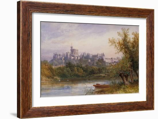 A View of Windsor Castle from the Thames, 1884 watercolor and pencil-James Burrell Smith-Framed Giclee Print