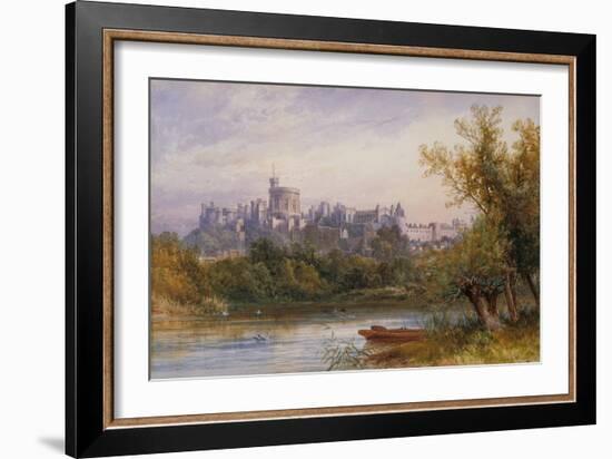A View of Windsor Castle from the Thames, 1884 watercolor and pencil-James Burrell Smith-Framed Giclee Print