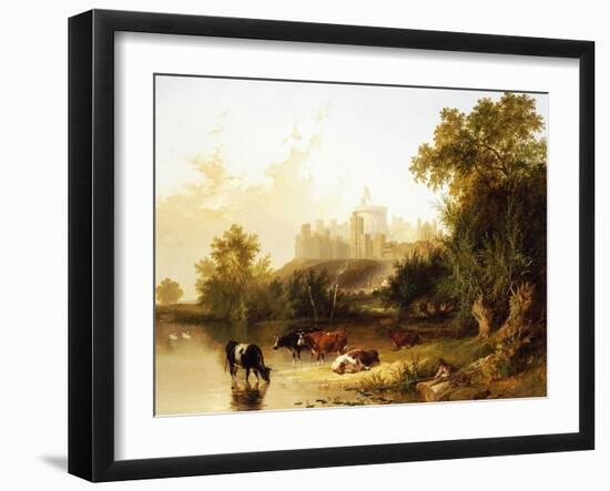 A View of Windsor Castle from the Thames-Henry John Boddington-Framed Giclee Print