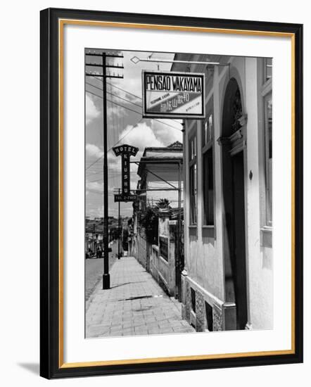 A View Showing a Typical Street in Sao Paulo-John Phillips-Framed Premium Photographic Print