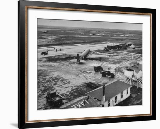 A View Showing Navy Dive Bomber Squadrons at Lake Charles Airport-Dmitri Kessel-Framed Premium Photographic Print