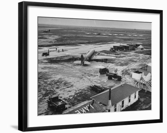 A View Showing Navy Dive Bomber Squadrons at Lake Charles Airport-Dmitri Kessel-Framed Premium Photographic Print