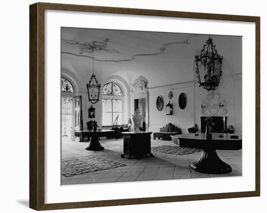 A View Showing the Entrance Hall at Leopoldskron, the Home of Max Reinhardt-John Phillips-Framed Premium Photographic Print
