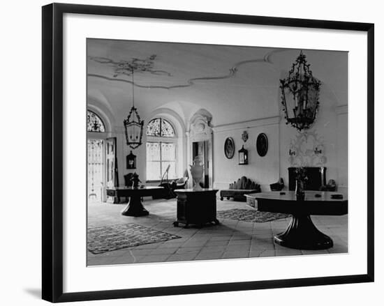 A View Showing the Entrance Hall at Leopoldskron, the Home of Max Reinhardt-John Phillips-Framed Premium Photographic Print