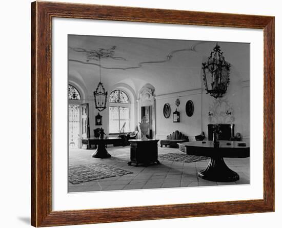 A View Showing the Entrance Hall at Leopoldskron, the Home of Max Reinhardt-John Phillips-Framed Premium Photographic Print