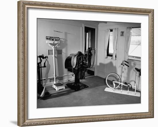 A View Showing the Exercise Room on President Rafael L. Trujillo's Yacht "Ramfis"-Thomas D^ Mcavoy-Framed Premium Photographic Print