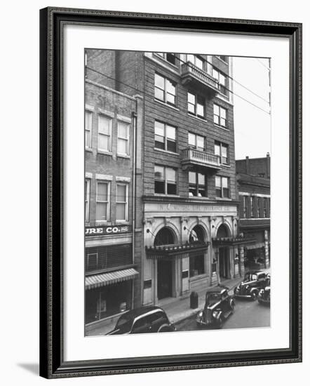 A View Showing the Exterior of the North Carolina Mutual Life Insurance Co-Thomas D^ Mcavoy-Framed Premium Photographic Print