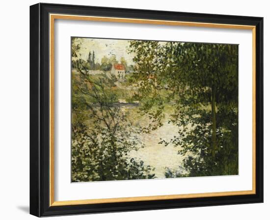 A View Through the Trees of La Grande Jatte Island; a Travers Les Arbres, Ile De La Grande Jatte,…-Claude Monet-Framed Giclee Print