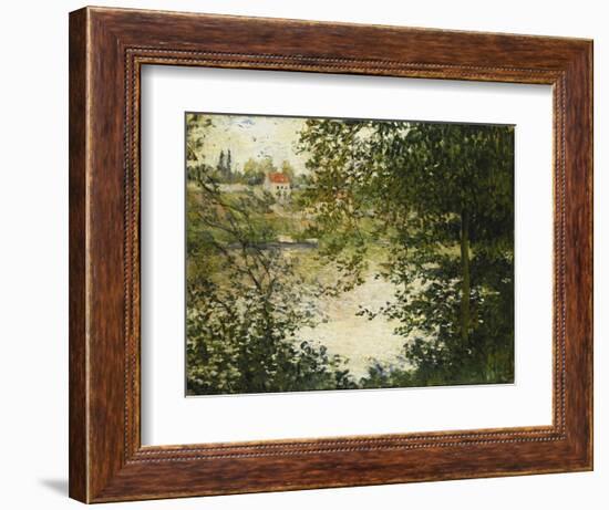 A View Through the Trees of La Grande Jatte Island-Claude Monet-Framed Giclee Print