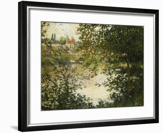 A View Through the Trees of La Grande Jatte Island-Claude Monet-Framed Giclee Print