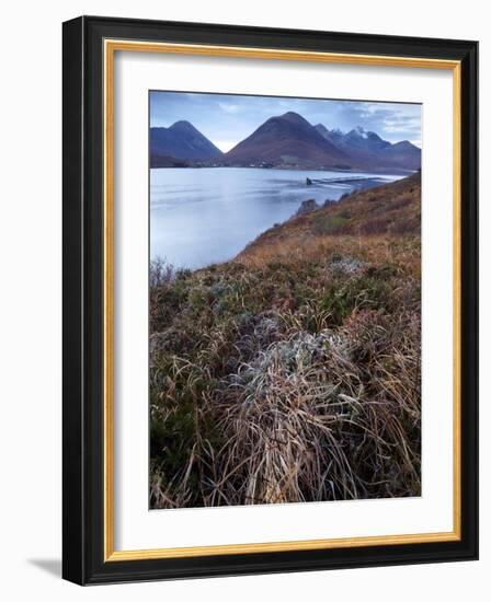 A View Towards the Cuillin Hills Across Loch Ainort on the Isle of Skye, Scotland, United Kingdom-Jon Gibbs-Framed Photographic Print