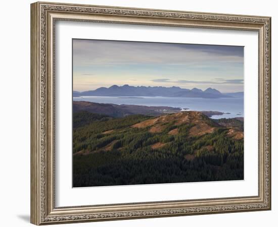 A View Towards the Isle of Skye from Plockton Cags, Plockton, Ross Shire, Scotland, United Kingdom,-Jon Gibbs-Framed Photographic Print