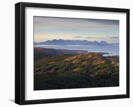 A View Towards the Isle of Skye from Plockton Cags, Plockton, Ross Shire, Scotland, United Kingdom,-Jon Gibbs-Framed Photographic Print