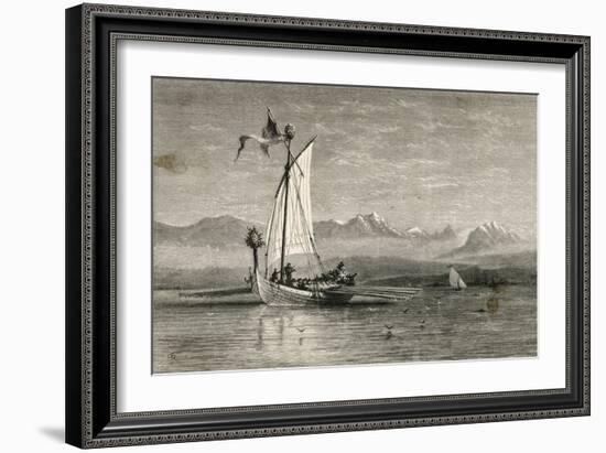 A Viking Ship Returns-null-Framed Art Print