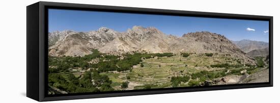 A Village and Terraced Fields of Wheat and Potatoes in the Panjshir Valley, Afghanistan, Asia-Alex Treadway-Framed Premier Image Canvas