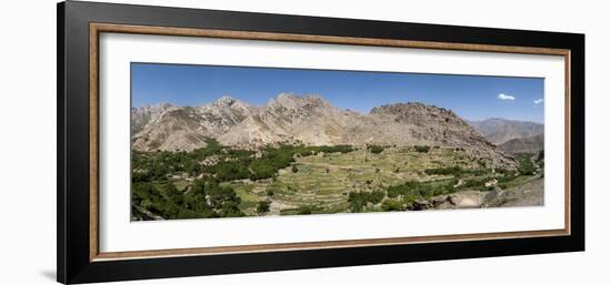 A Village and Terraced Fields of Wheat and Potatoes in the Panjshir Valley, Afghanistan, Asia-Alex Treadway-Framed Photographic Print