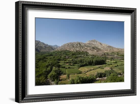 A village and terraced fields of wheat and potatoes in the Panjshir valley in Afghanistan, Asia-Alex Treadway-Framed Photographic Print