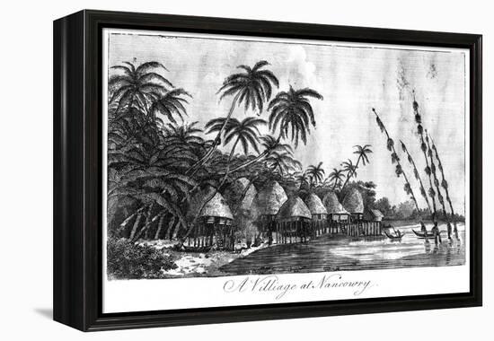 A Village at Nancowry, Nicobar Islands, 1799-null-Framed Premier Image Canvas