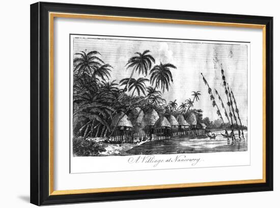 A Village at Nancowry, Nicobar Islands, 1799-null-Framed Giclee Print