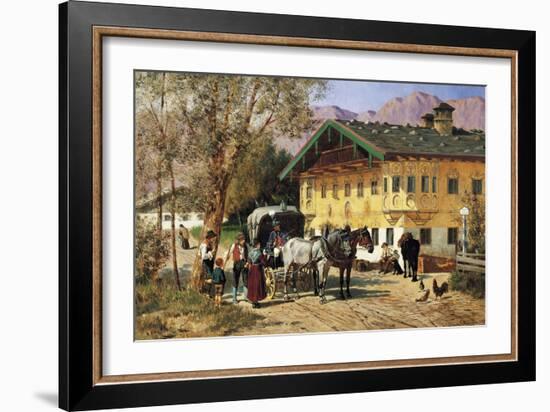 A Village Gathering in Bavaria-Lorenzo Il Quaglio-Framed Giclee Print