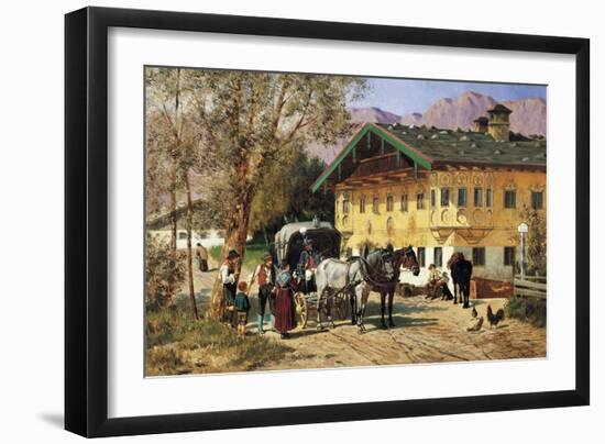 A Village Gathering in Bavaria-Lorenzo Il Quaglio-Framed Giclee Print