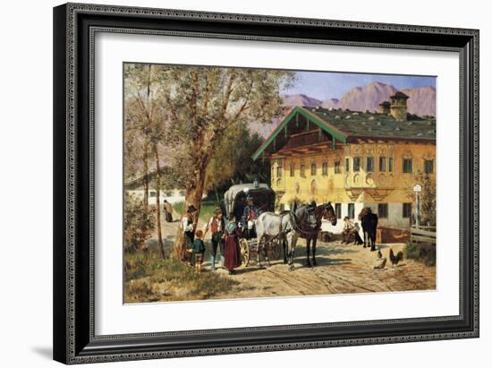 A Village Gathering in Bavaria-Lorenzo Il Quaglio-Framed Giclee Print