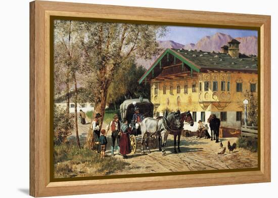 A Village Gathering in Bavaria-Lorenzo Il Quaglio-Framed Premier Image Canvas