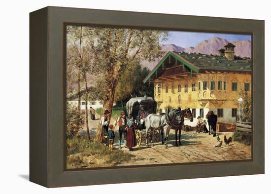 A Village Gathering in Bavaria-Lorenzo Il Quaglio-Framed Premier Image Canvas