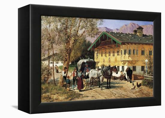 A Village Gathering in Bavaria-Lorenzo Il Quaglio-Framed Premier Image Canvas