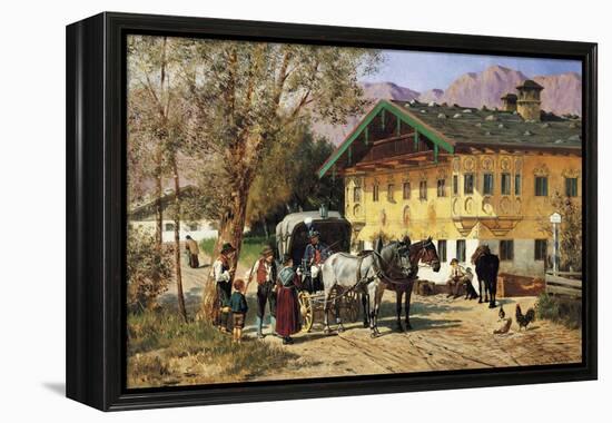 A Village Gathering in Bavaria-Lorenzo Il Quaglio-Framed Premier Image Canvas