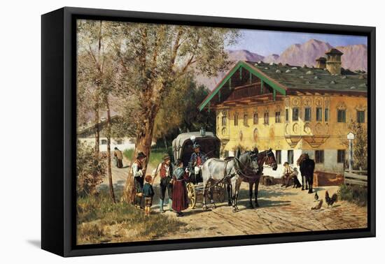 A Village Gathering in Bavaria-Lorenzo Il Quaglio-Framed Premier Image Canvas