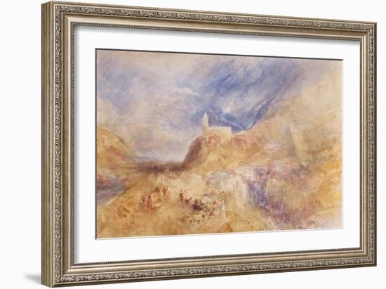 A Village in the Alps, Sion, C.1846-J. M. W. Turner-Framed Giclee Print