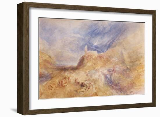 A Village in the Alps, Sion, C.1846-J. M. W. Turner-Framed Giclee Print