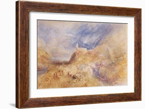 A Village in the Alps, Sion, C.1846-J. M. W. Turner-Framed Giclee Print