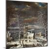 A Village in Winter in an Extensive Landscape with Figures on the Ice-Gerard van Edema-Mounted Giclee Print