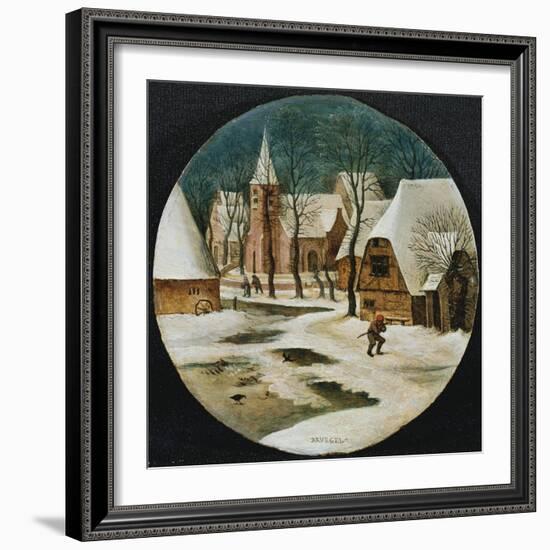 A Village in Winter-Hendrik Avercamp-Framed Giclee Print