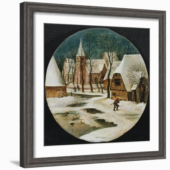 A Village in Winter-Hendrik Avercamp-Framed Giclee Print