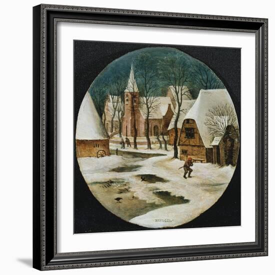 A Village in Winter-Hendrik Avercamp-Framed Giclee Print