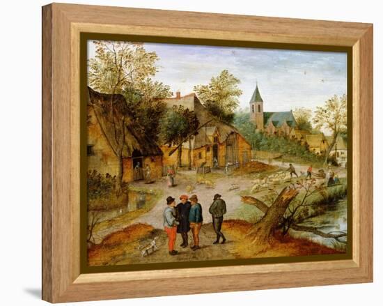 A Village Landscape with Farmers, 1634-Pieter Brueghel the Younger-Framed Premier Image Canvas