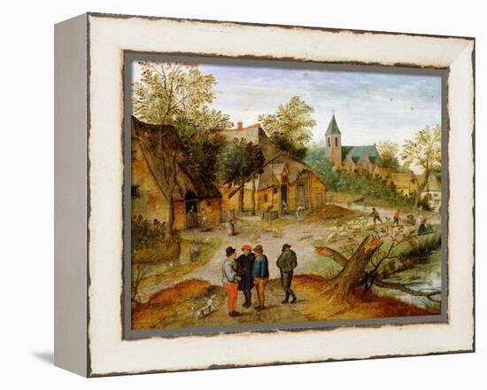 A Village Landscape with Farmers, 1634-Pieter Brueghel the Younger-Framed Premier Image Canvas