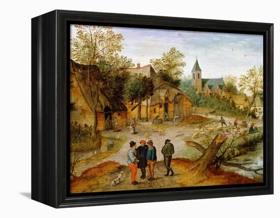 A Village Landscape with Farmers, 1634-Pieter Brueghel the Younger-Framed Premier Image Canvas