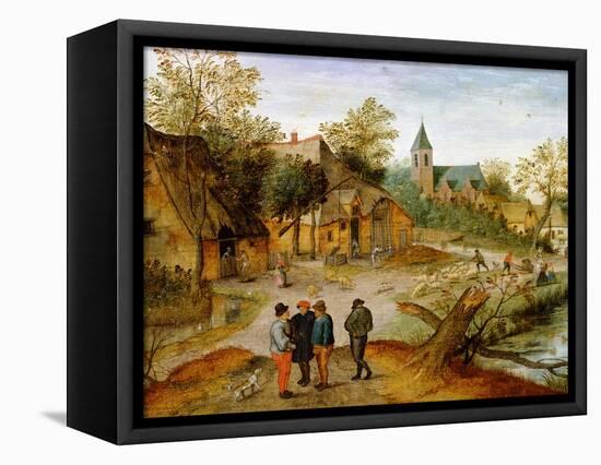 A Village Landscape with Farmers, 1634-Pieter Brueghel the Younger-Framed Premier Image Canvas