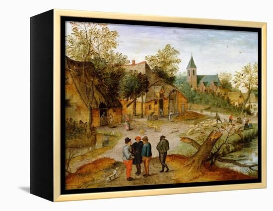 A Village Landscape with Farmers, 1634-Pieter Brueghel the Younger-Framed Premier Image Canvas